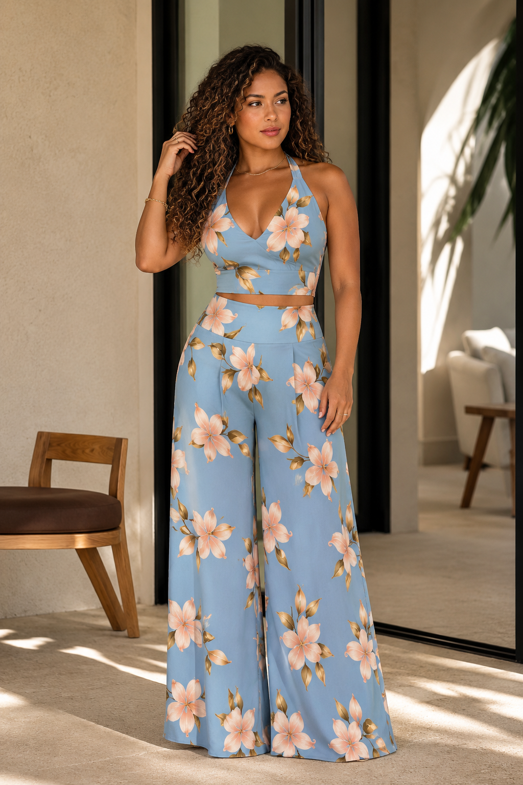 ENSEMBLES PANTALONS FLUIDES TOP AJUSTABLE