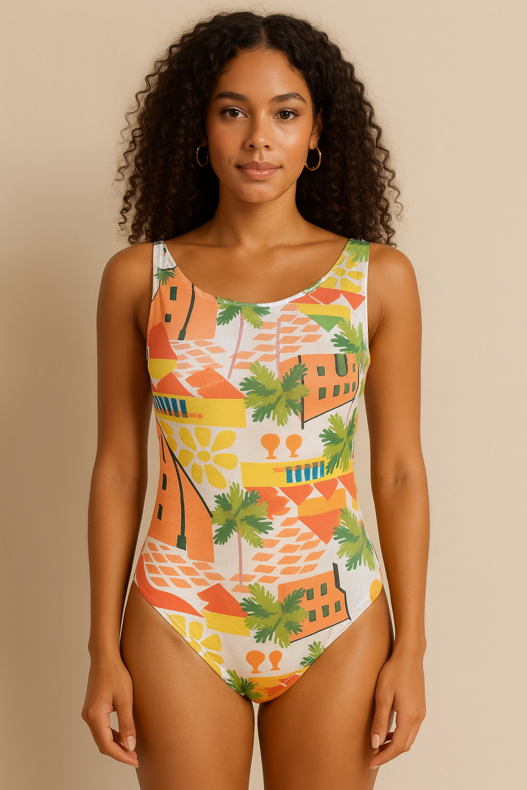 UNE PIÈCE IMPRIMÉ TROPICAL