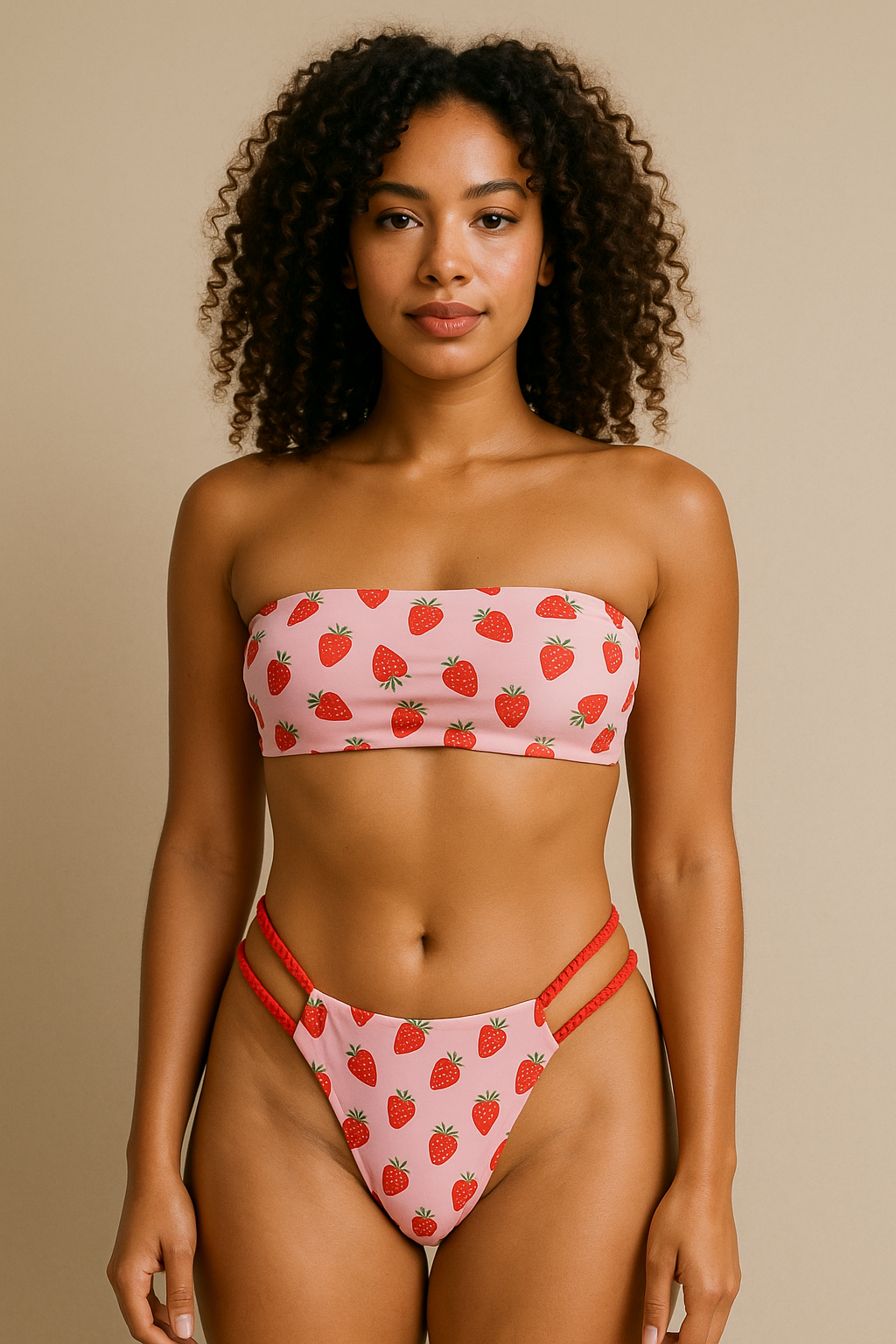 DEUX PIECES IMPRIMÉ FRAISE