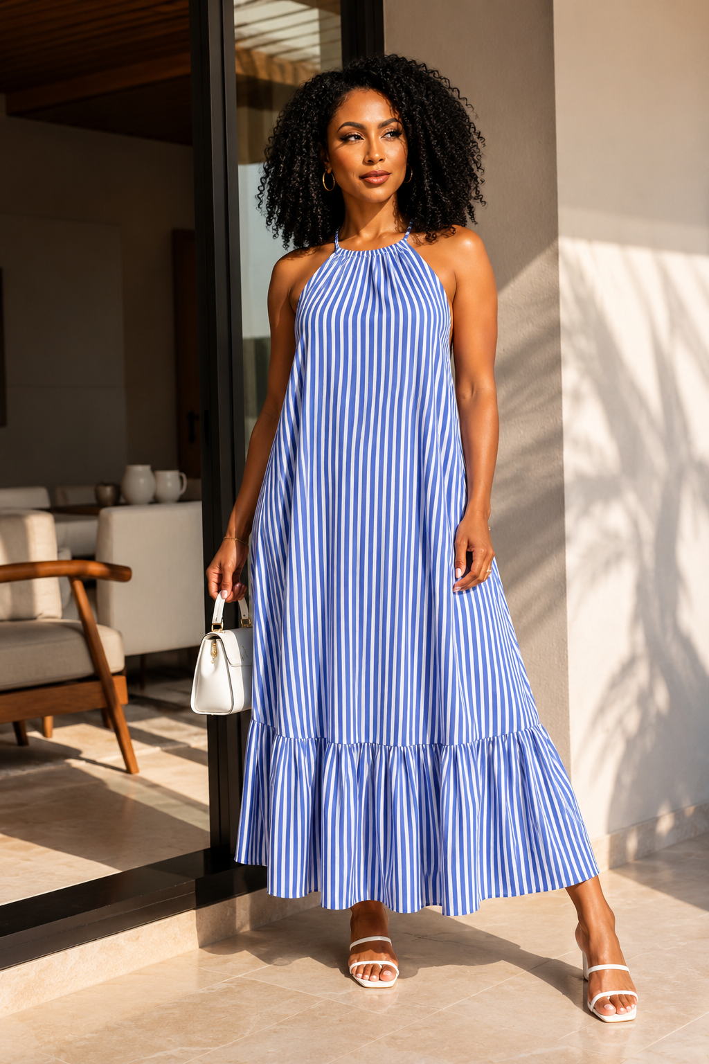 ROBE FLUIDE AJUSTABLE AU COU