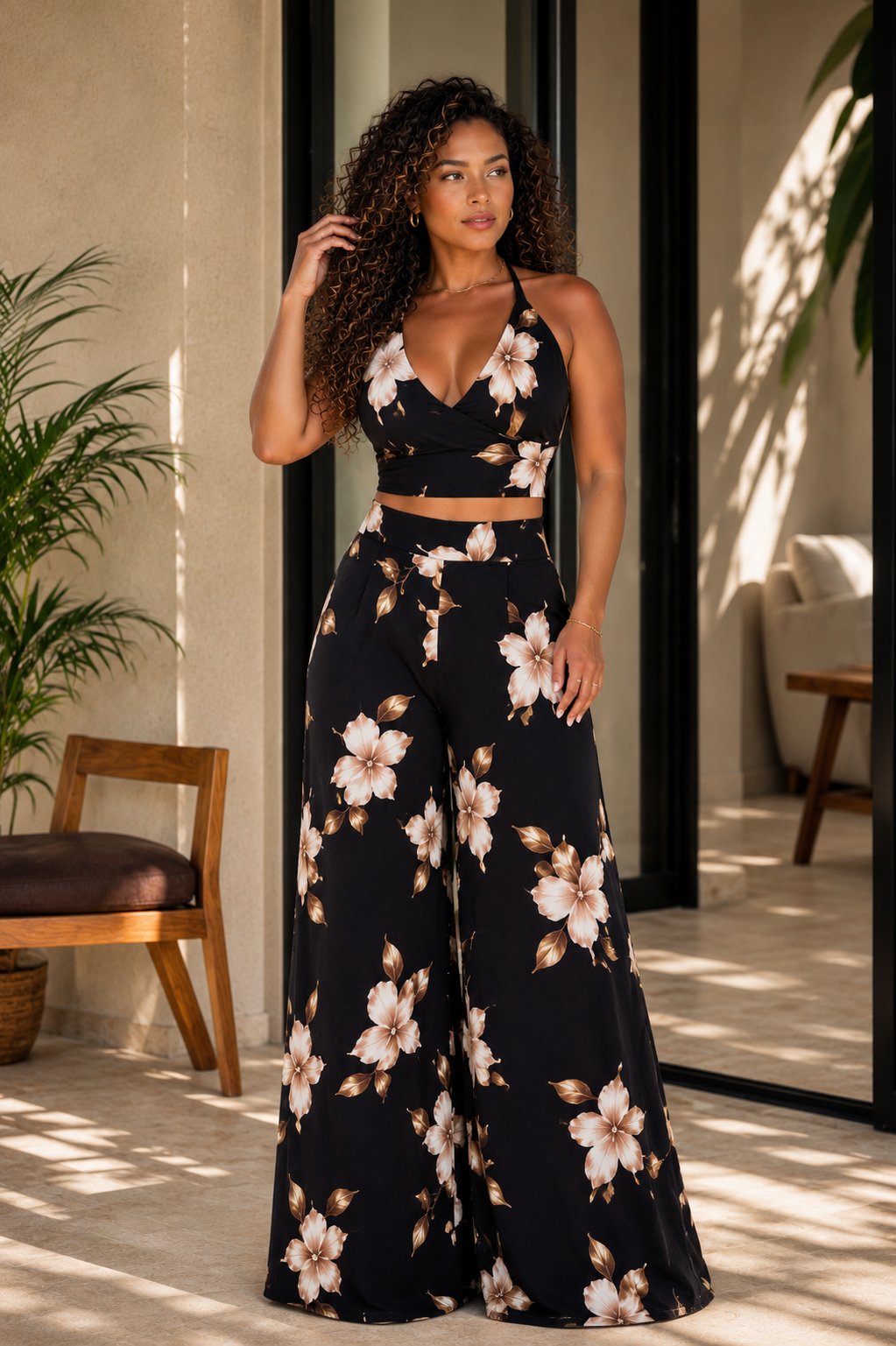 ENSEMBLES PANTALONS FLUIDES TOP AJUSTABLE