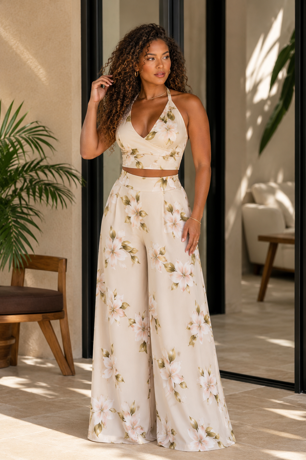 ENSEMBLES PANTALONS FLUIDES TOP AJUSTABLE