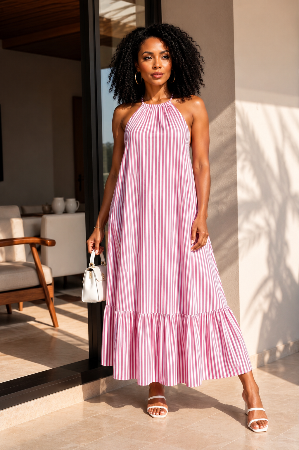 ROBE FLUIDE AJUSTABLE AU COU