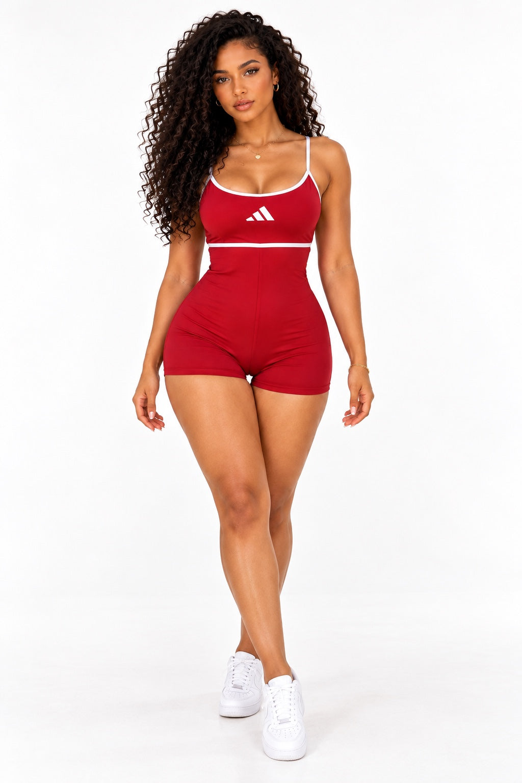 Combinaison short sportive rouge