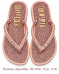 Paire de savates Santa Lolla rose gold sur fond blanc